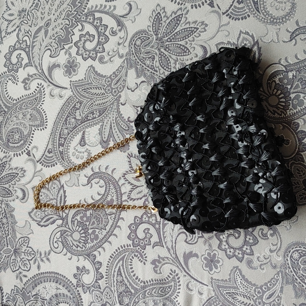 Vintage Safco Beaded Sequined Clutch Mini Hand Bag Hong Kong